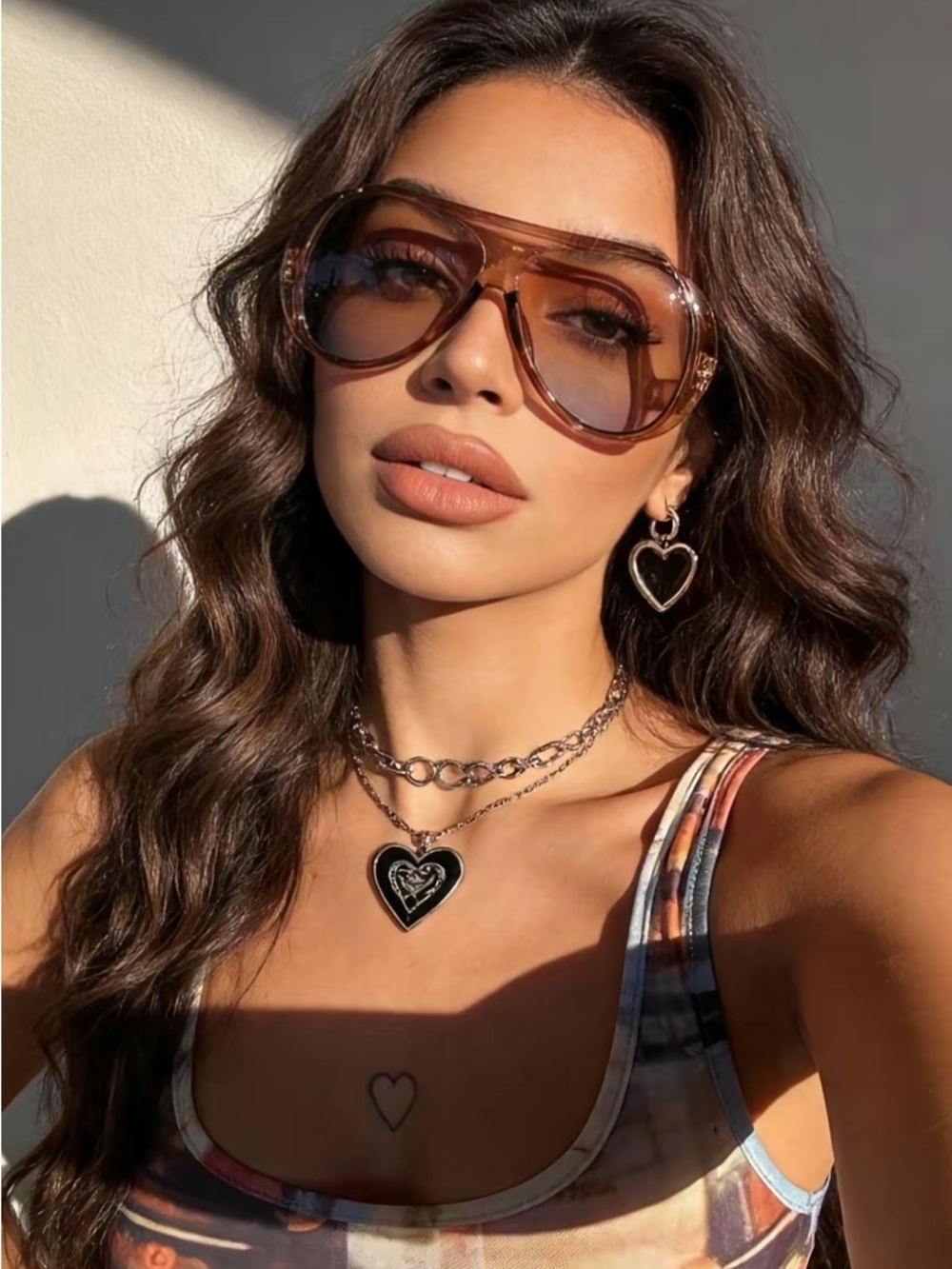 Brown Oversized Sunglasses - UNISEX